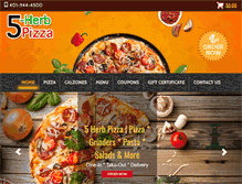 Tablet Screenshot of 5-herbpizza.com